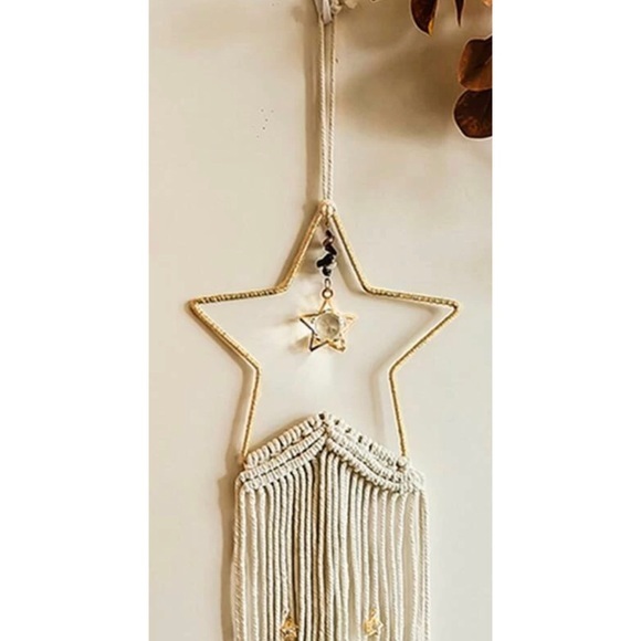 Bohemian Macrame Knitted Star Charm Wall Decor - Picture 2 of 3